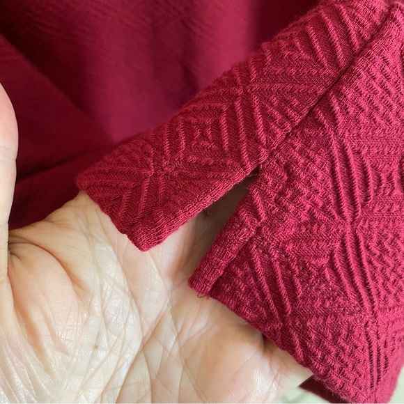 Crown & Ivy Dress Country Roads Signature Cranberry Tunic Burgundy Maroon - Picture 5 of 15